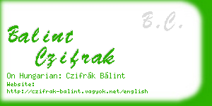 balint czifrak business card